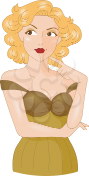Royalty Free Clipart Image of a Woman Thinking