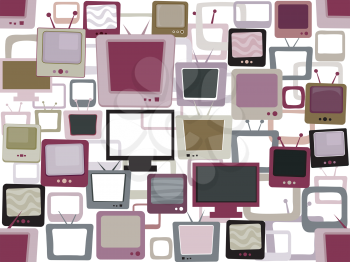 Royalty Free Clipart Image of a Television Background