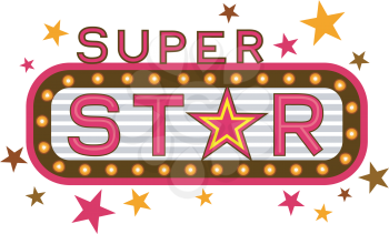 Royalty Free Clipart Image of a Super Star Banner