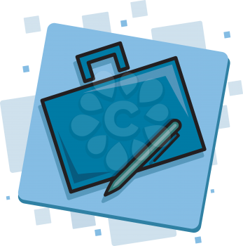 Royalty Free Clipart Image of a Briefcase and Pen