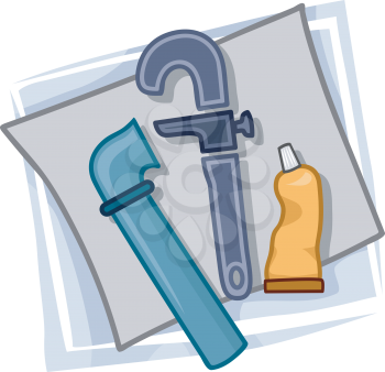 Royalty Free Clipart Image of a Plumbing Objects