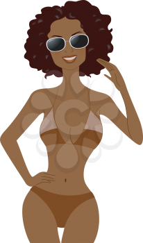Royalty Free Clipart Image of a Woman in a Bikini