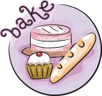 Royalty Free Clipart Image of Baked Products