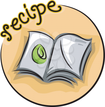 Royalty Free Clipart Image of an Open Recipe Book