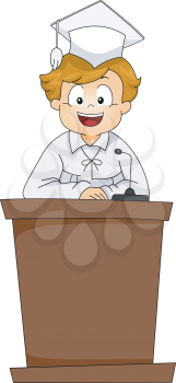 Royalty Free Clipart Image of a Little Valedictorian