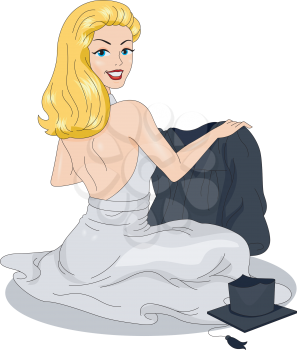 Royalty Free Clipart Image of a Graduation Pin-Up