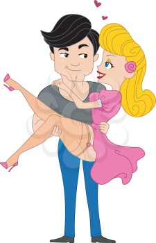 Royalty Free Clipart Image of a Pin-Up Couple