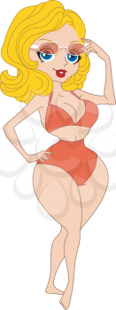 Royalty Free Clipart Image of a Pin-Up