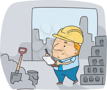 Royalty Free Clipart Image of a Building Inspector