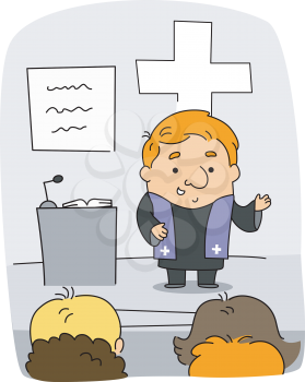 Royalty Free Clipart Image of a Minister