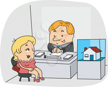Royalty Free Clipart Image of a Real Estate Agent