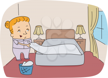 Royalty Free Clipart Image of a Chambermaid