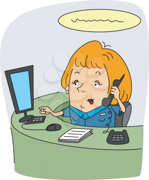 Royalty Free Clipart Image of a Receptionist
