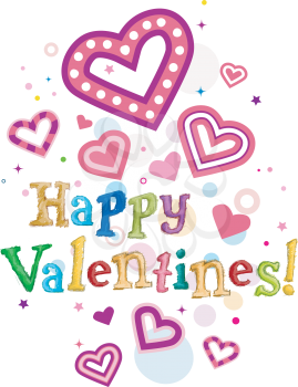 Royalty Free Clipart Image of a Happy Valentines Background