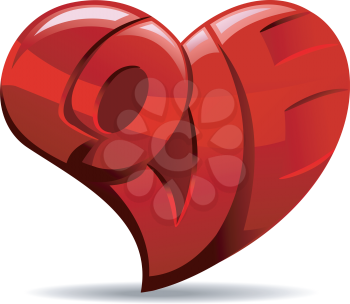 Royalty Free Clipart Image of a Heart With the Word Love in It