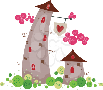 Royalty Free Clipart Image of Towers