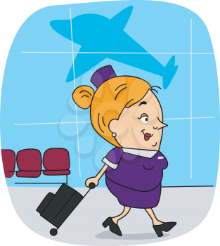 Royalty Free Clipart Image of a Flight Attendant