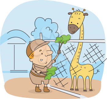 Royalty Free Clipart Image of a Zookeeper