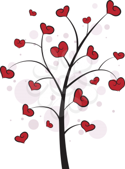 Royalty Free Clipart Image of a Heart-Shaped Tree