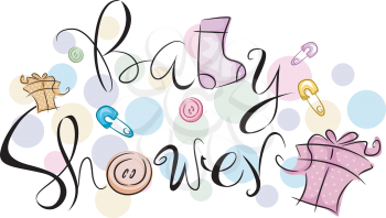 Royalty Free Clipart Image of Baby Shower Text