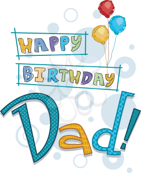 Royalty Free Clipart Image of a Birthday Greeting for Dad