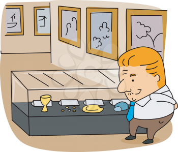 Royalty Free Clipart Image of an Archivist