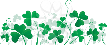 Royalty Free Clipart Image of a Cluster of Shamrocks