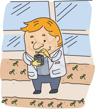 Royalty Free Clipart Image of an Agricultural Scientist
