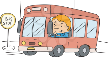 Royalty Free Clipart Image of a Bus Driver