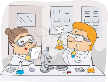 Royalty Free Clipart Image of Chemists