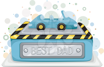 Royalty Free Clipart Image of a Cake for Dad