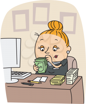 Royalty Free Clipart Image of an Accountant