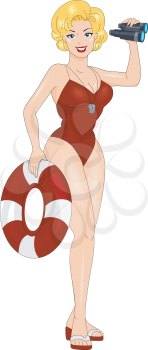 Royalty Free Clipart Image of a Pin-Up