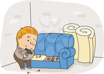 Royalty Free Clipart Image of an Upholsterer