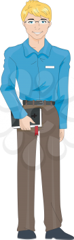 Royalty Free Clipart Image of a Man Holding a Bible