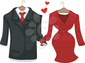 Royalty Free Clipart Image of Formal Attire