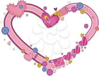 Royalty Free Clipart Image of a Patched Heart