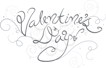 Royalty Free Clipart Image of the Words Valentine's Day