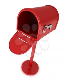 3D Illustration of an Open Empty Mailbox