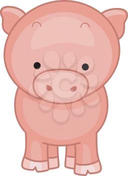Illustration of a Cute Little Pig