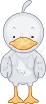 Illustration of a Cute Little Duck