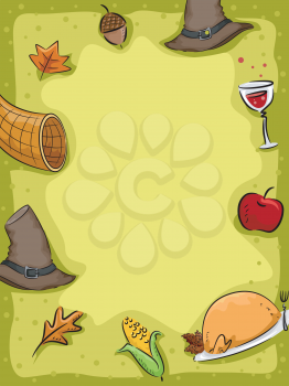 Background Illustration Featuring Thanksgiving Related Items