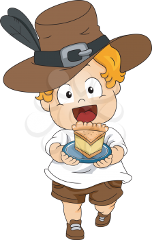 Illustration of a Baby Wearing a Thanksgiving Costume