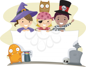Banner Illustration with a Halloween Theme