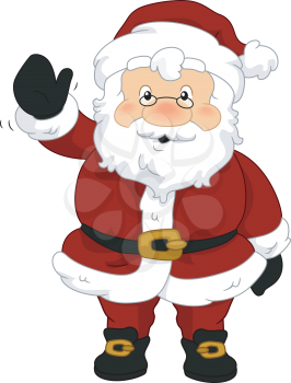 Illustration of Santa Claus Waving