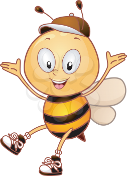 Illustration of a Happy Bee
