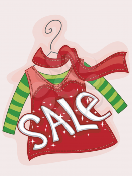 Illustration of a Blouse Marked with a Sale Sign