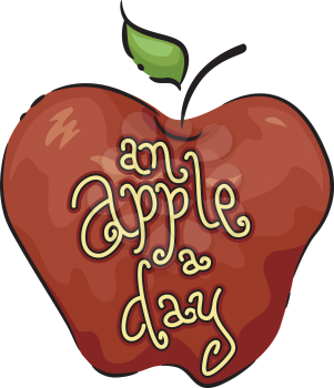 Icon Illustration Featuring an Apple