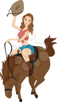 Illustration of a Girl Riding a Horse