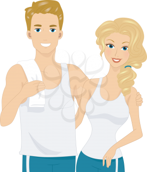 Illustration of a Physically Fit Couple